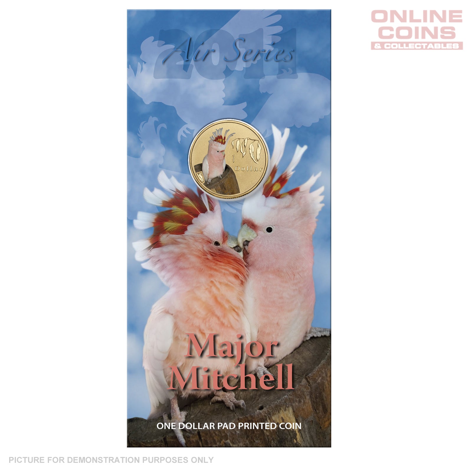 2011 Royal Australian Mint - Air Series - Major Mitchell Cockatoo - Uncirculated $1 Coin in Card